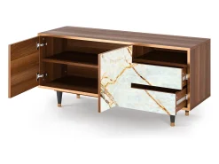 Hot Mueble de TV - 125х56х41 cm - T7 - Areiay Marble, Nogueira Castanho