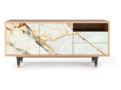 Hot Mueble de TV - 125х56х41 cm - T7 - Areiay Marble, Nogueira Castanho
