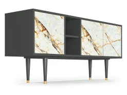 Online Mueble de TV - 150х69х41 cm - T5 - Areiay Marble, Antracite Cinza antracite