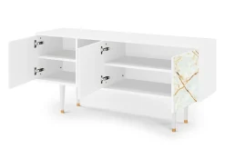 Mueble de TV - 150х69х41 cm - T5 - Areiay Marble, Branco^ Móvel De Tv