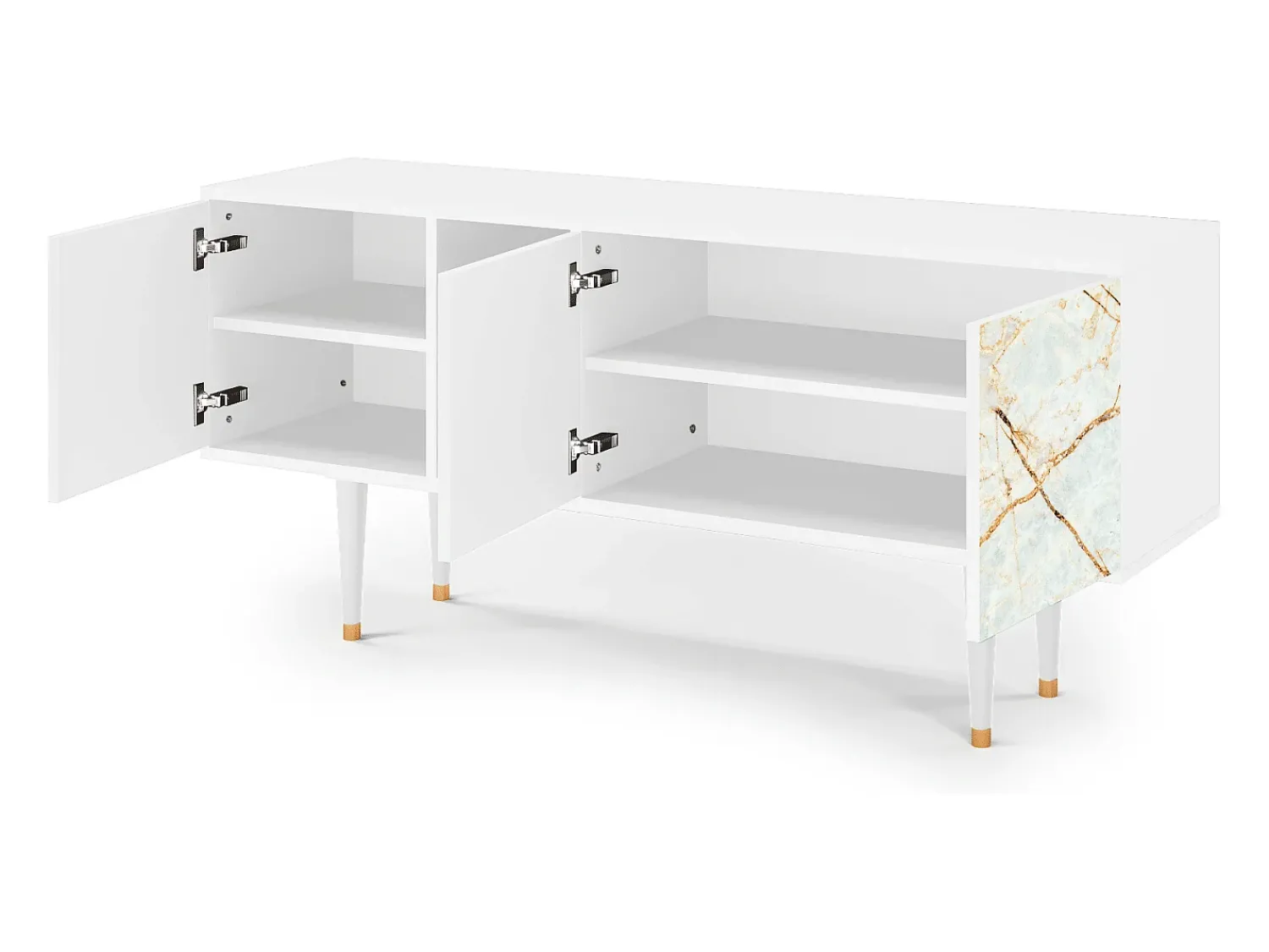 Mueble de TV - 150х69х41 cm - T5 - Areiay Marble, Branco^ Móvel De Tv