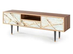Móvel De Tv* Mueble de TV - 170х59х41 cm - T6 - Areiay Marble, Nogueira Castanho