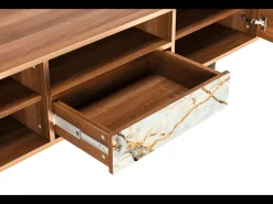 Móvel De Tv* Mueble de TV - 170х59х41 cm - T6 - Areiay Marble, Nogueira Castanho