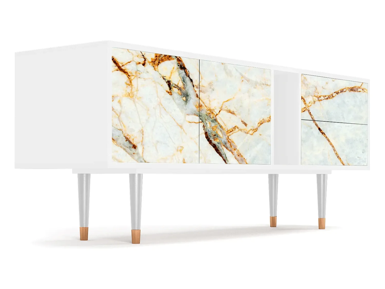 Mueble de TV - 170х69х48 cm - T1 - Areiay Marble, Branco^ Móvel De Tv