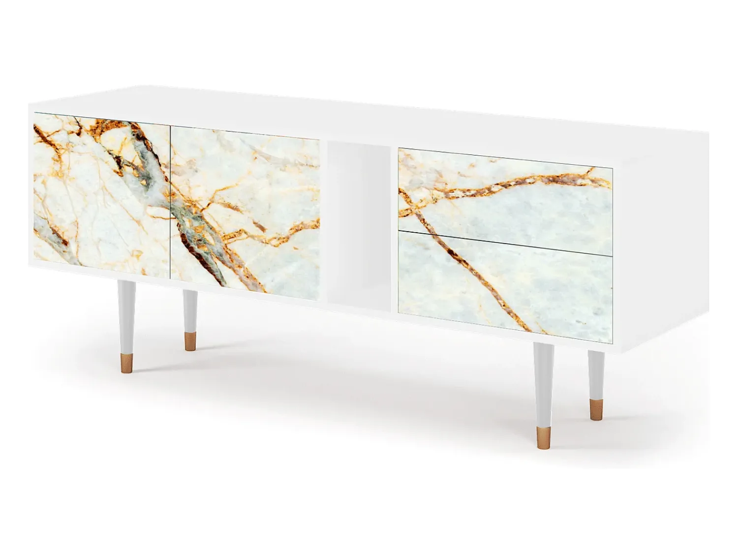Mueble de TV - 170х69х48 cm - T1 - Areiay Marble, Branco^ Móvel De Tv