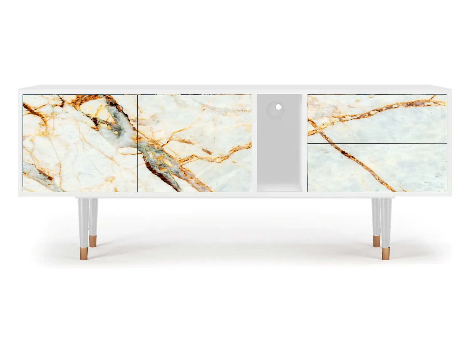 Mueble de TV - 170х69х48 cm - T1 - Areiay Marble, Branco^ Móvel De Tv