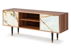 Móvel De Tv| Mueble de TV - 170х69х48 cm - T2 - Areiay Marble, Nogueira Castanho