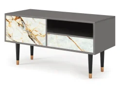 Móvel De Tv* Mueble de TV - 115х59х48 cm - T3 - Areiay Marble, Cinza Cinzento