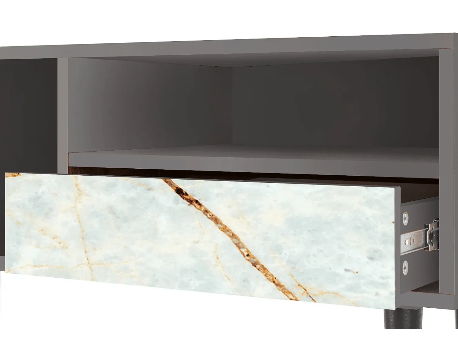Móvel De Tv* Mueble de TV - 115х59х48 cm - T3 - Areiay Marble, Cinza Cinzento