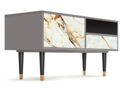 Móvel De Tv* Mueble de TV - 115х59х48 cm - T3 - Areiay Marble, Cinza Cinzento