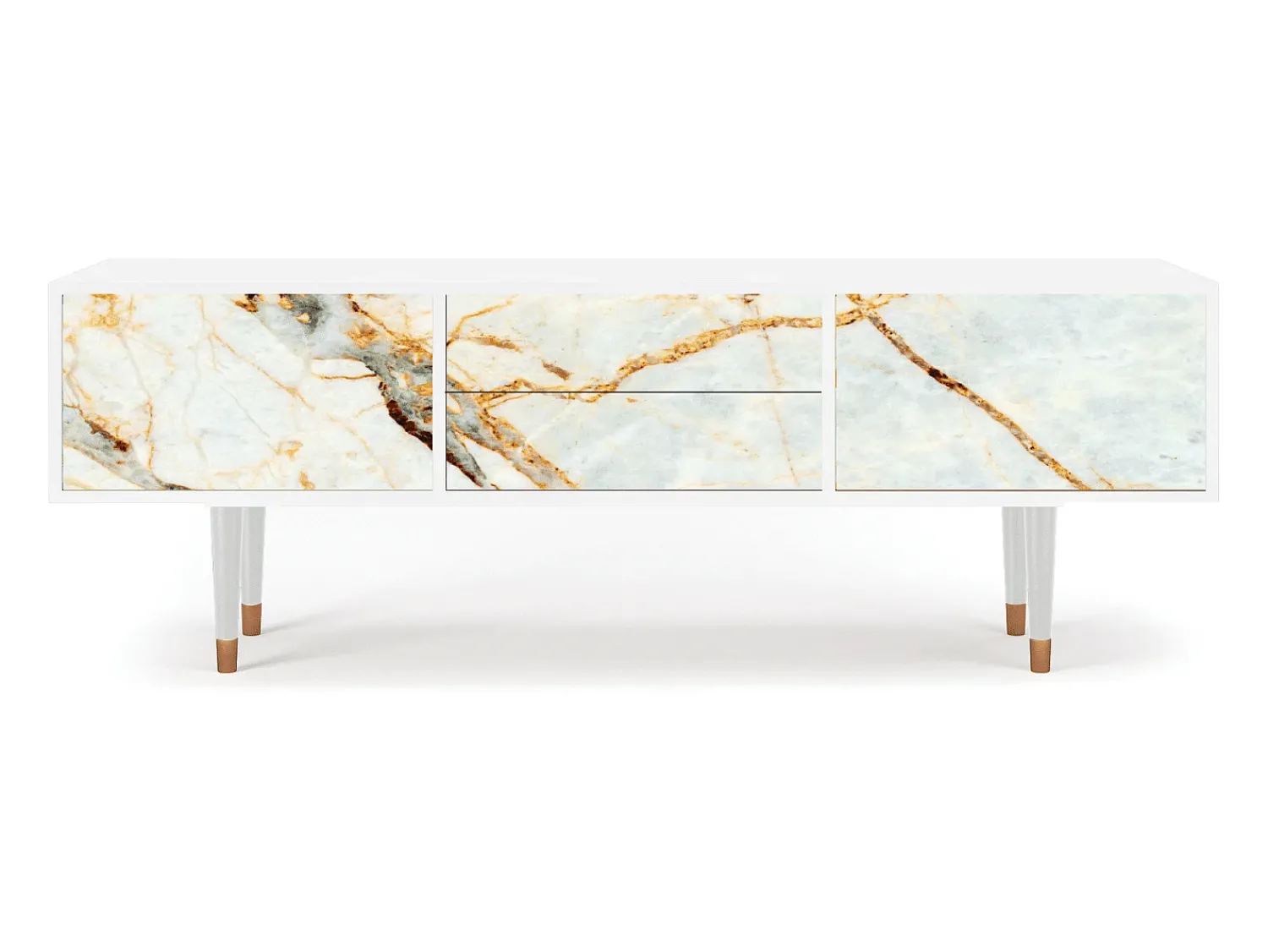 Móvel De Tv* Mueble de TV - 170х59х48 cm - T4 - Areiay Marble, Branco Bege