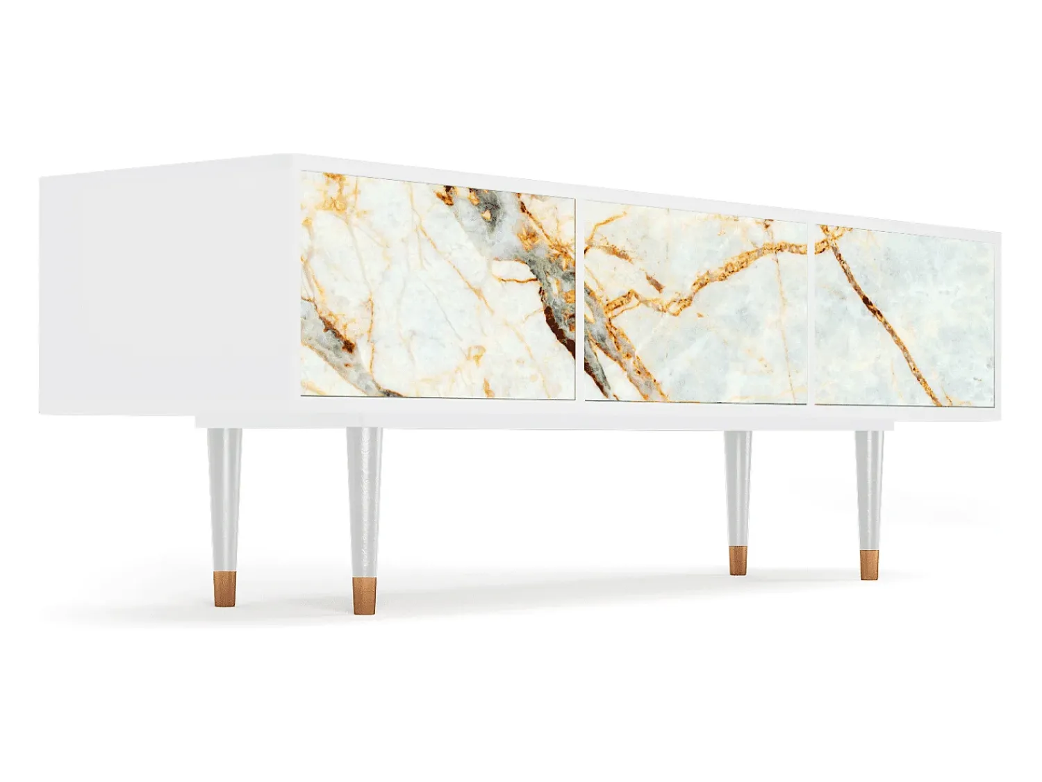 Móvel De Tv* Mueble de TV - 170х59х48 cm - T4 - Areiay Marble, Branco Bege