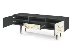 Móvel De Tv| Mueble de TV - 170х59х41 cm - T6 - Areiay Marble, Antracite Cinza antracite