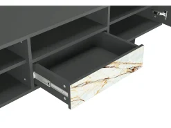 Móvel De Tv| Mueble de TV - 170х59х41 cm - T6 - Areiay Marble, Antracite Cinza antracite
