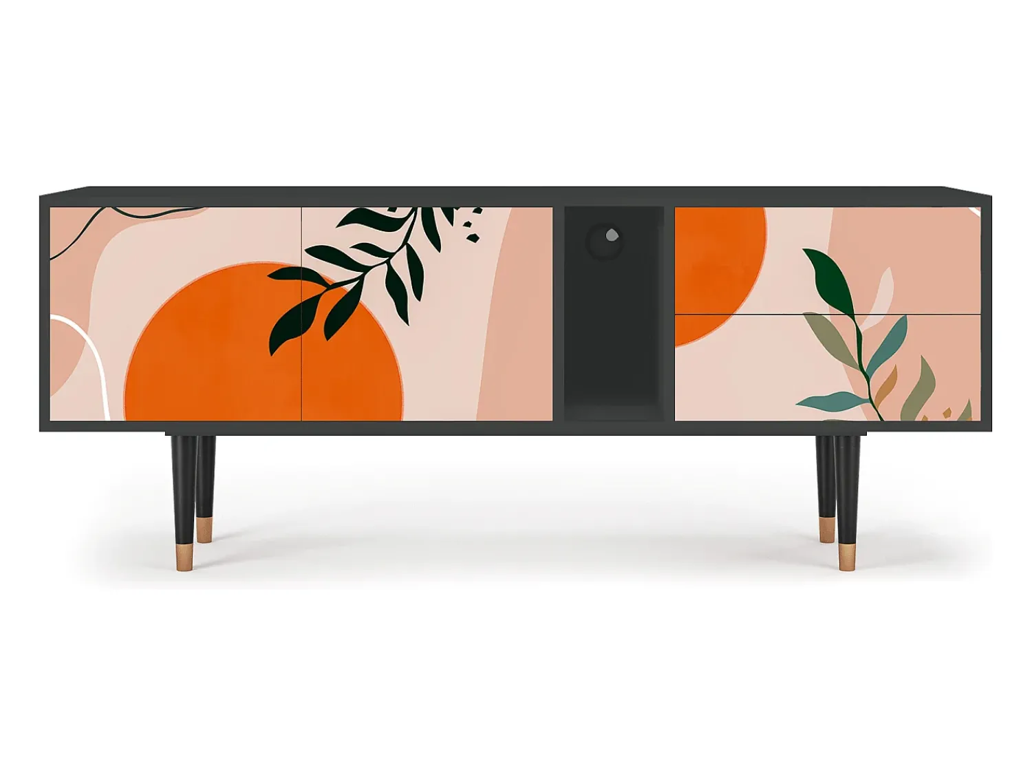 Móvel De Tv* Mueble de TV - 170х69х48 cm - T1 - Artwork, Antracite Cinza antracite
