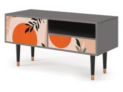 New Mueble de TV - 115х59х48 cm - T3 - Artwork, Cinza Cinzento