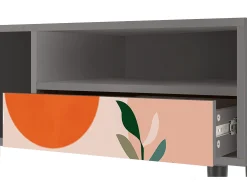 New Mueble de TV - 115х59х48 cm - T3 - Artwork, Cinza Cinzento
