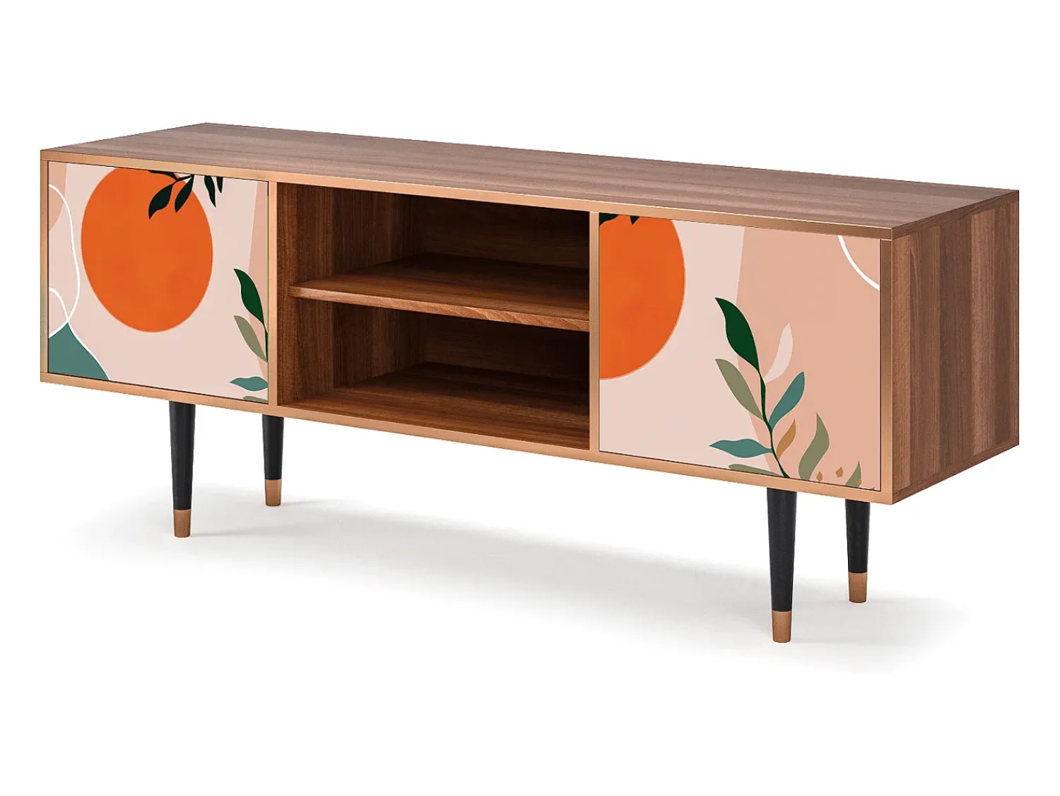 Móvel De Tv| Mueble de TV - 170х69х48 cm - T2 - Artwork, Nogueira Castanho
