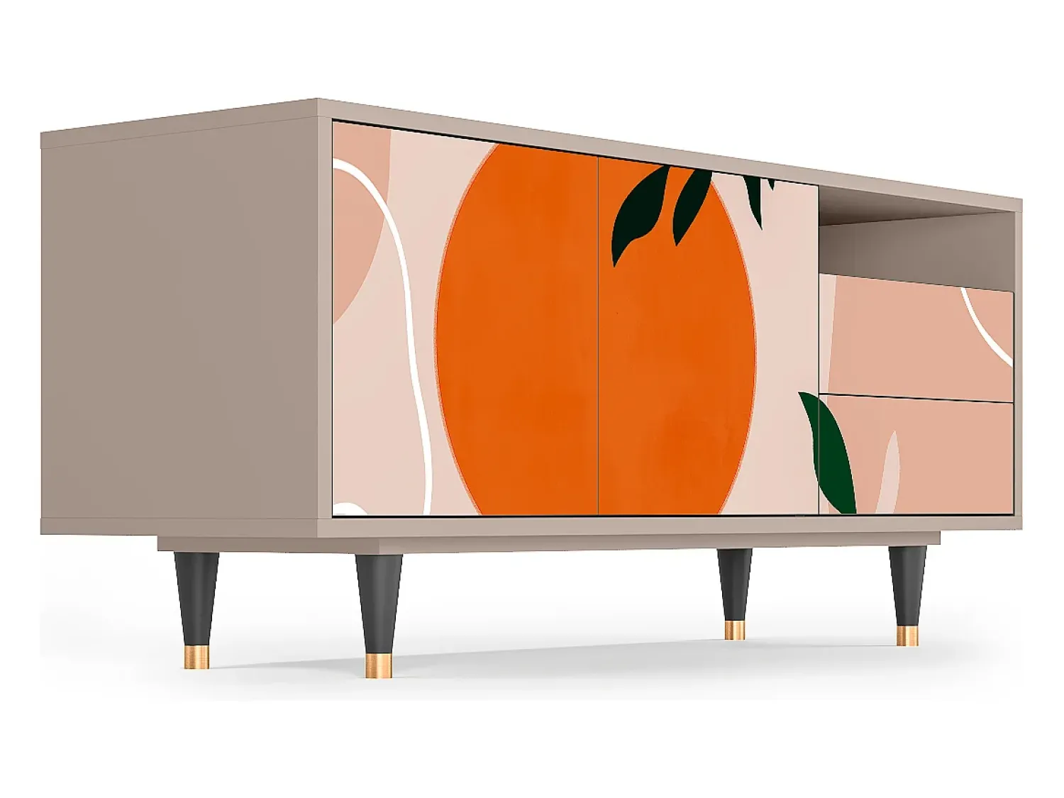 Móvel De Tv| Mueble de TV - 125х56х41 cm - T7 - Artwork, Latte Bege