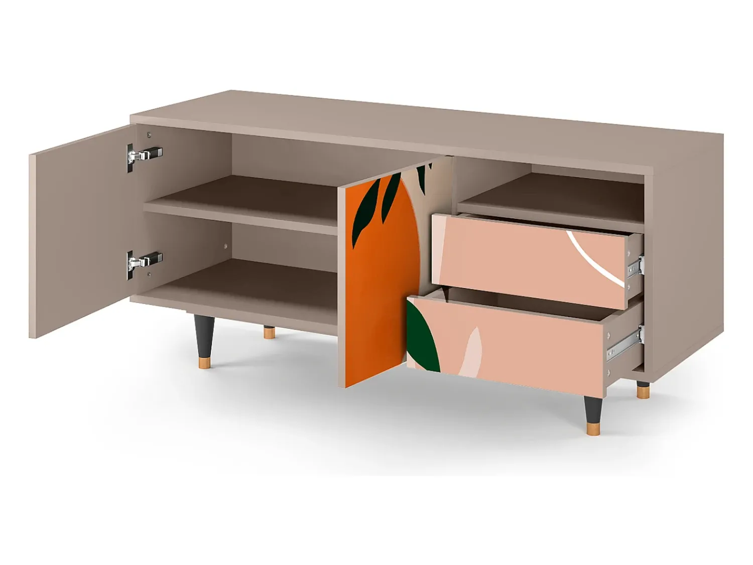 Móvel De Tv| Mueble de TV - 125х56х41 cm - T7 - Artwork, Latte Bege