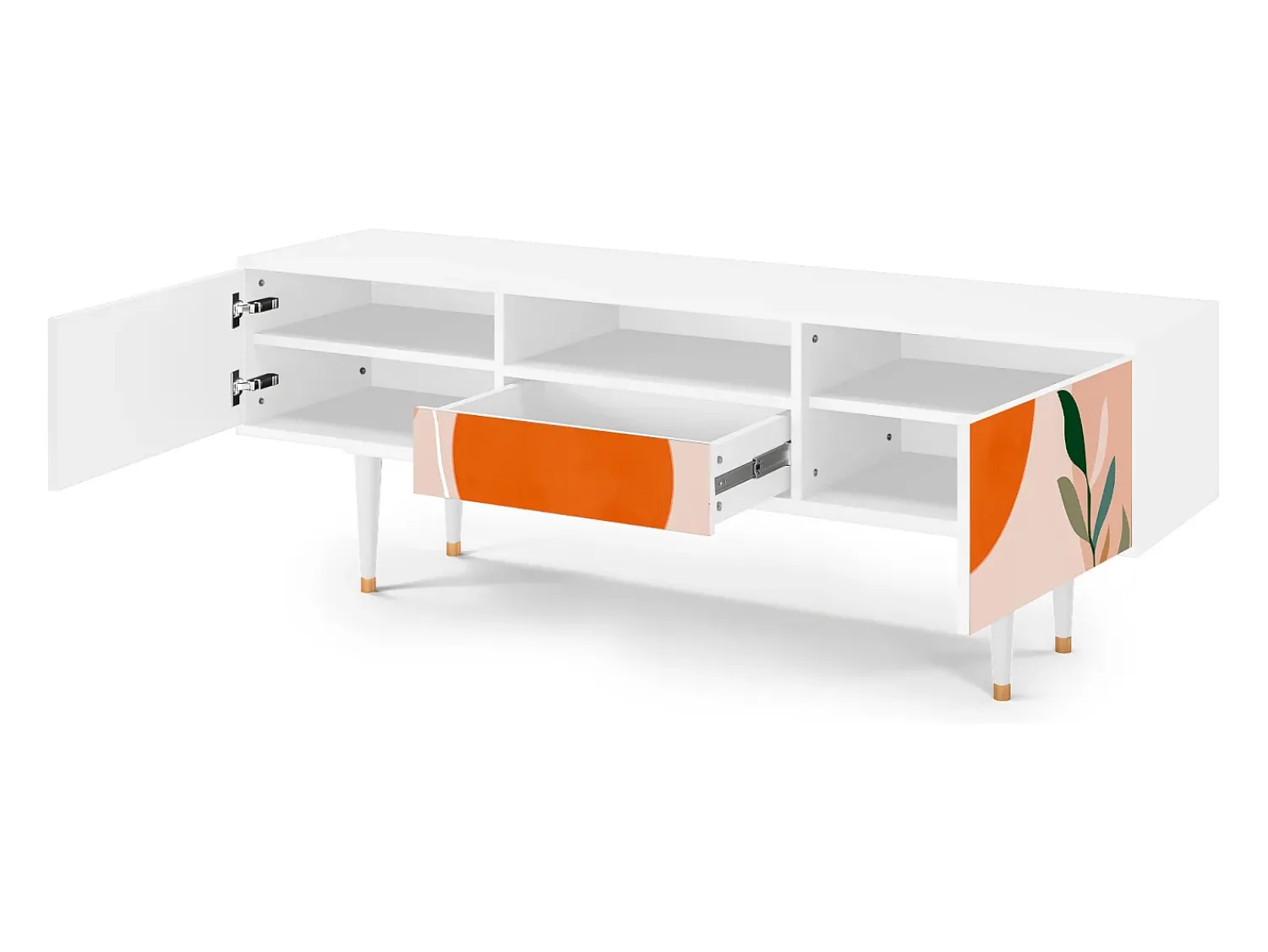 Mueble de TV - 170х59х41 cm - T6 - Artwork, Branco^ Móvel De Tv