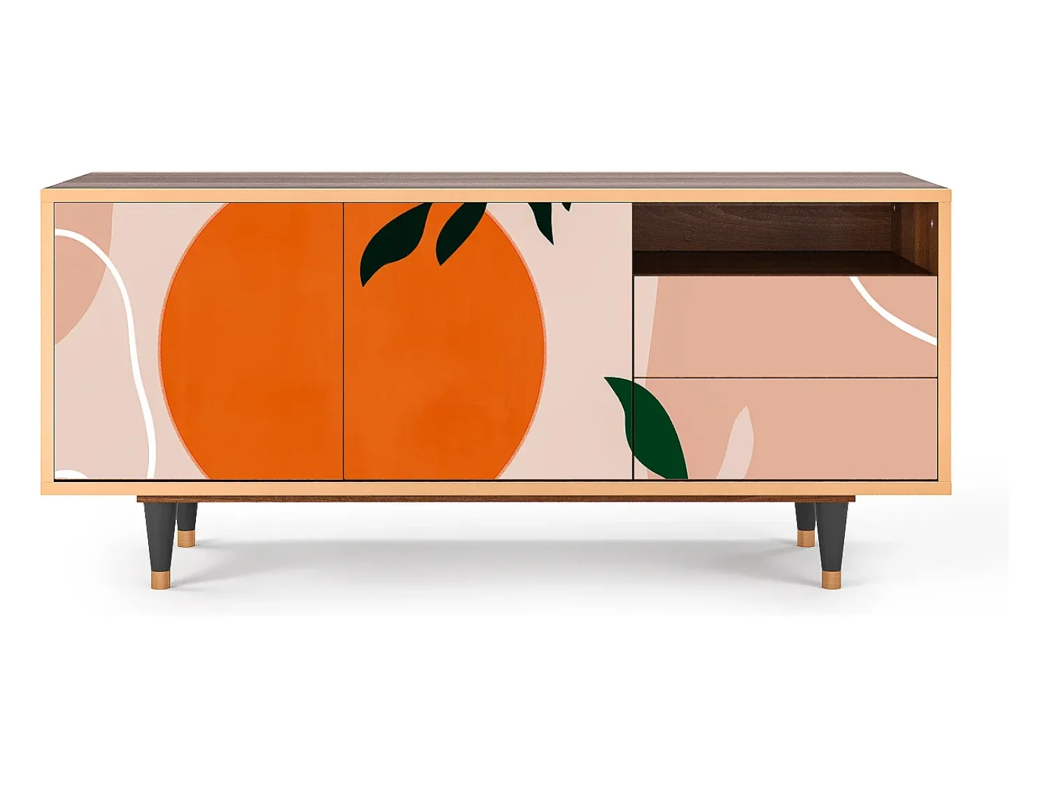 Móvel De Tv| Mueble de TV - 125х56х41 cm - T7 - Artwork, Nogueira Castanho