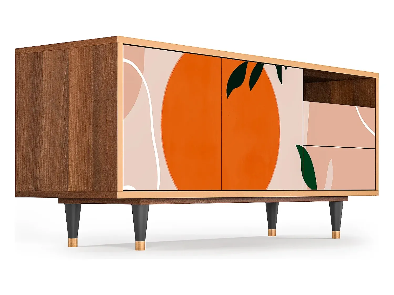 Móvel De Tv| Mueble de TV - 125х56х41 cm - T7 - Artwork, Nogueira Castanho