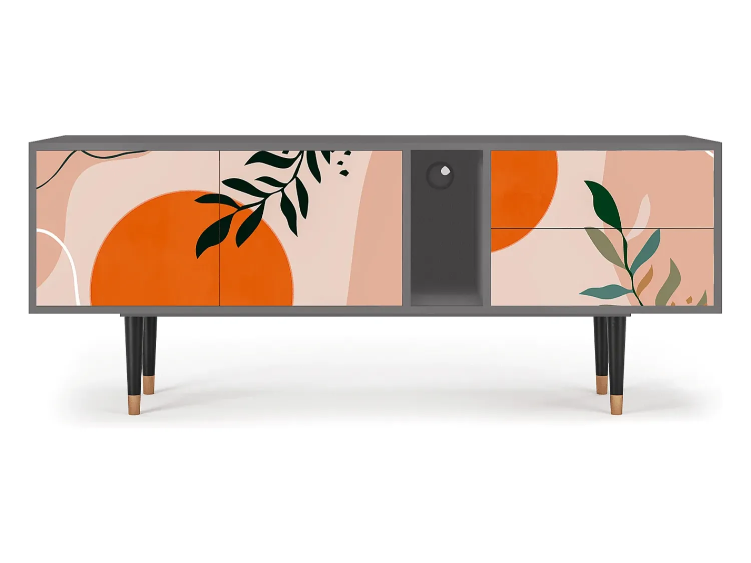 Mueble de TV - 170х69х48 cm - T1 - Artwork, Cinza Cinzento