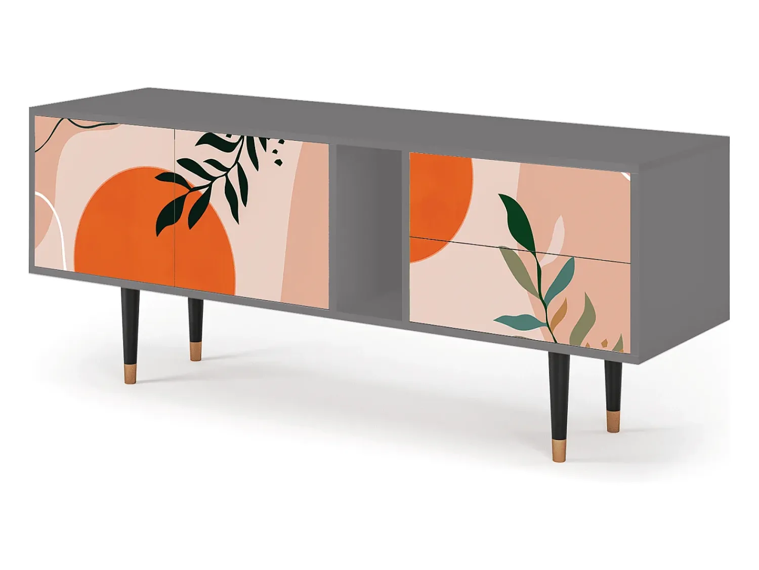Mueble de TV - 170х69х48 cm - T1 - Artwork, Cinza Cinzento