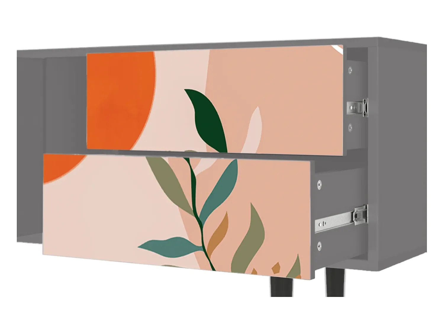 Mueble de TV - 170х69х48 cm - T1 - Artwork, Cinza Cinzento