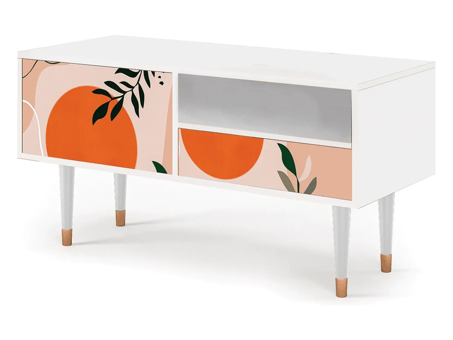 Móvel De Tv* Mueble de TV - 115х59х48 cm - T3 - Artwork, Branco Bege