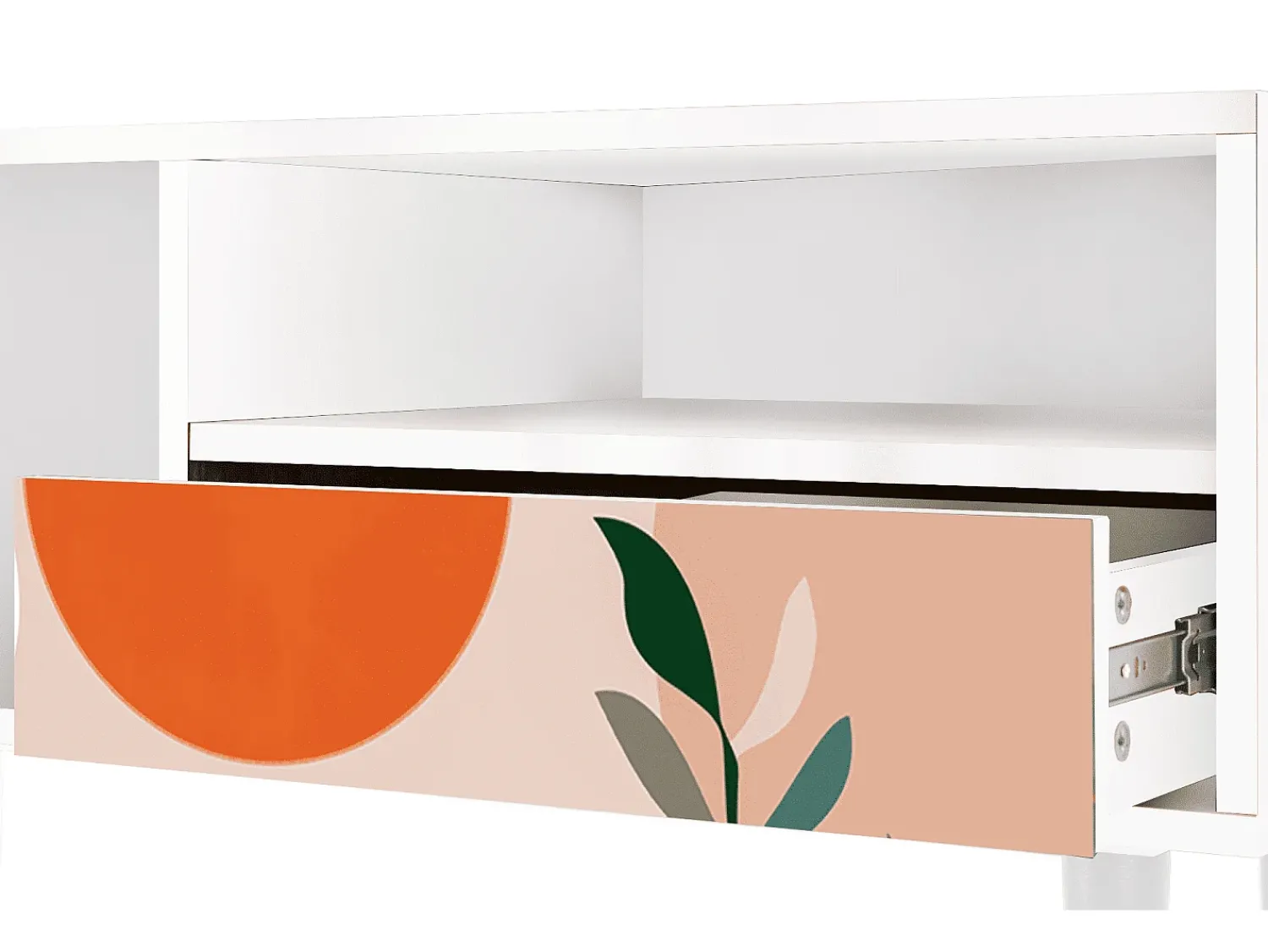 Móvel De Tv* Mueble de TV - 115х59х48 cm - T3 - Artwork, Branco Bege