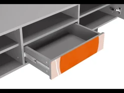 Móvel De Tv* Mueble de TV - 170х59х41 cm - T6 - Artwork, Cinza Cinzento