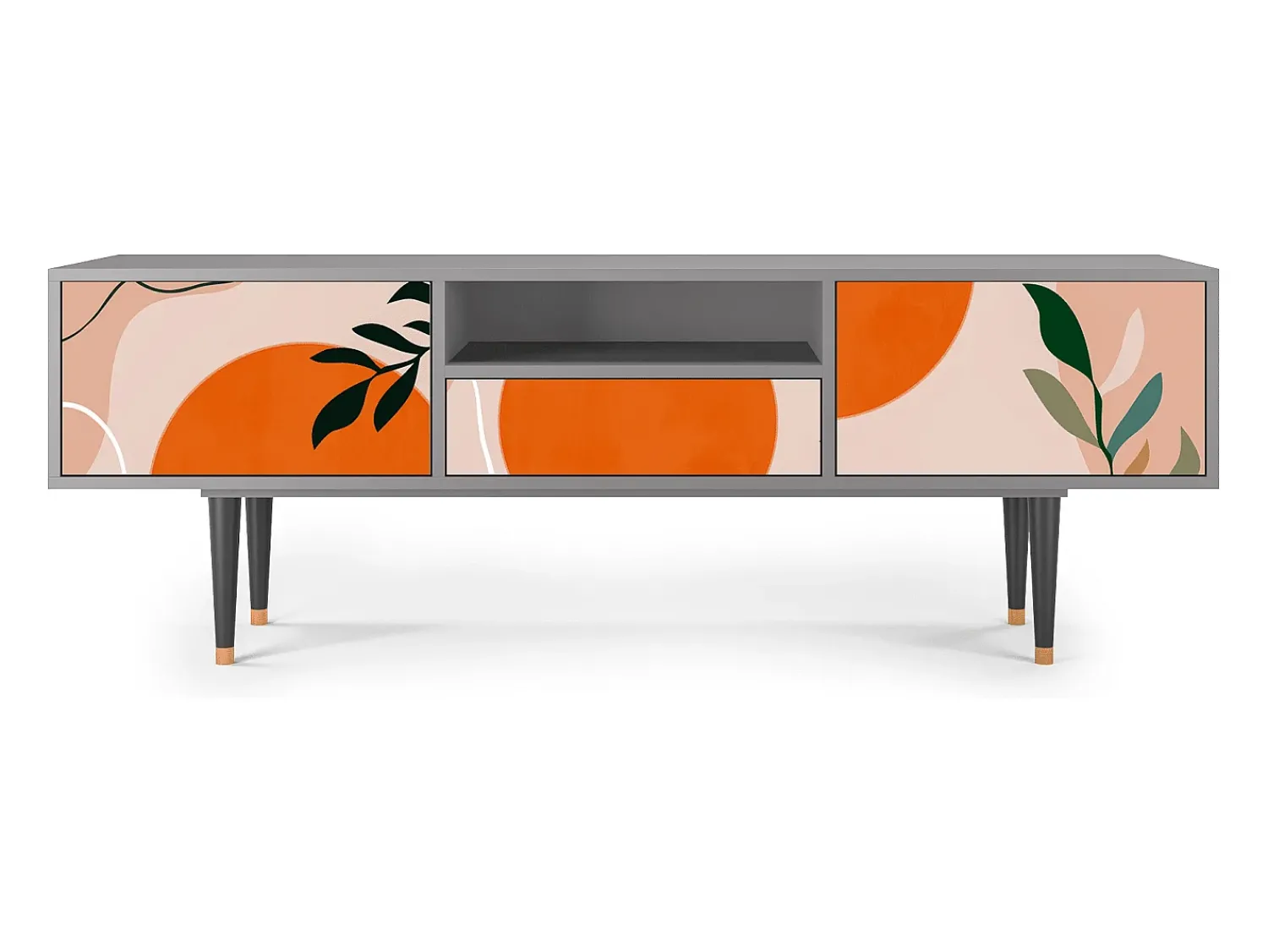 Móvel De Tv* Mueble de TV - 170х59х41 cm - T6 - Artwork, Cinza Cinzento