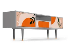 Móvel De Tv* Mueble de TV - 170х59х41 cm - T6 - Artwork, Cinza Cinzento