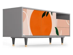 Móvel De Tv| Mueble de TV - 125х56х41 cm - T7 - Artwork, Cinza Cinzento
