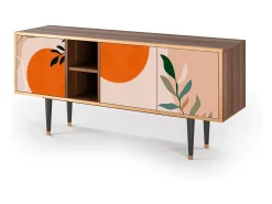 Móvel De Tv| Mueble de TV - 150х69х41 cm - T5 - Artwork, Nogueira Castanho