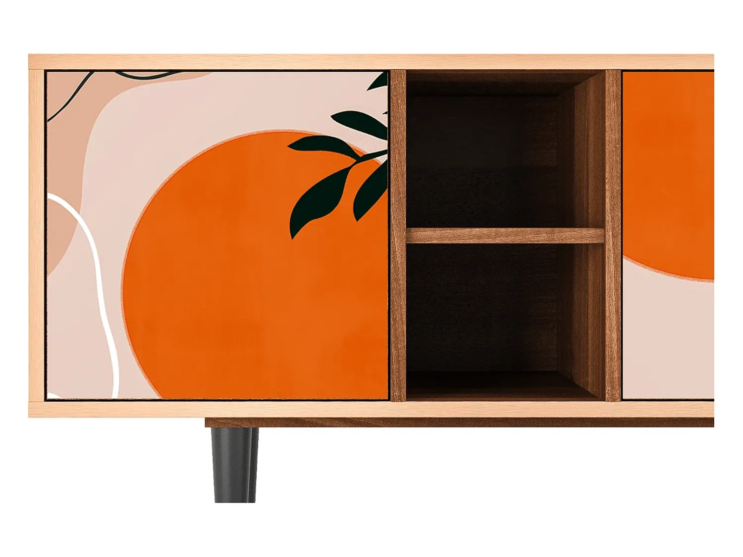 Móvel De Tv| Mueble de TV - 150х69х41 cm - T5 - Artwork, Nogueira Castanho