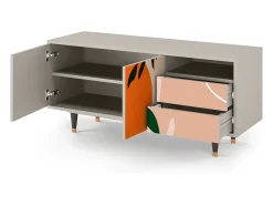 Móvel De Tv* Mueble de TV - 125х56х41 cm - T7 - Artwork, Areia Bege