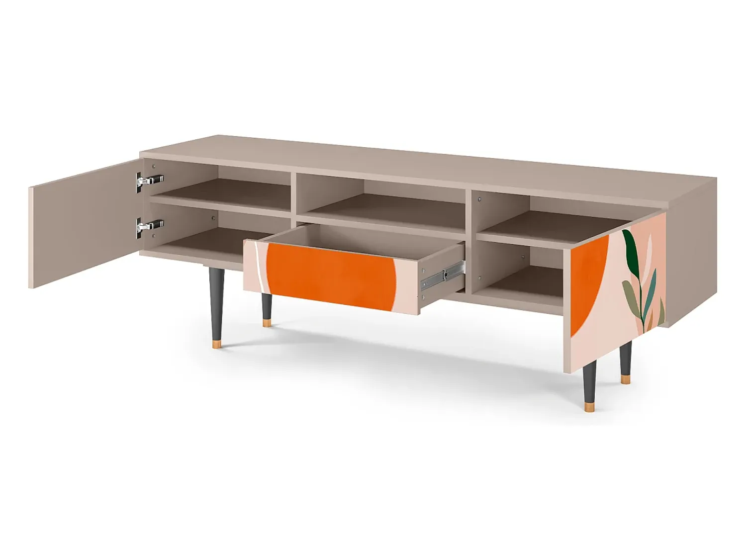 Móvel De Tv| Mueble de TV - 170х59х41 cm - T6 - Artwork, Latte Bege