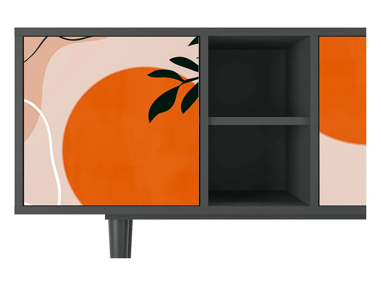 Online Mueble de TV - 150х69х41 cm - T5 - Artwork, Antracite Cinza antracite
