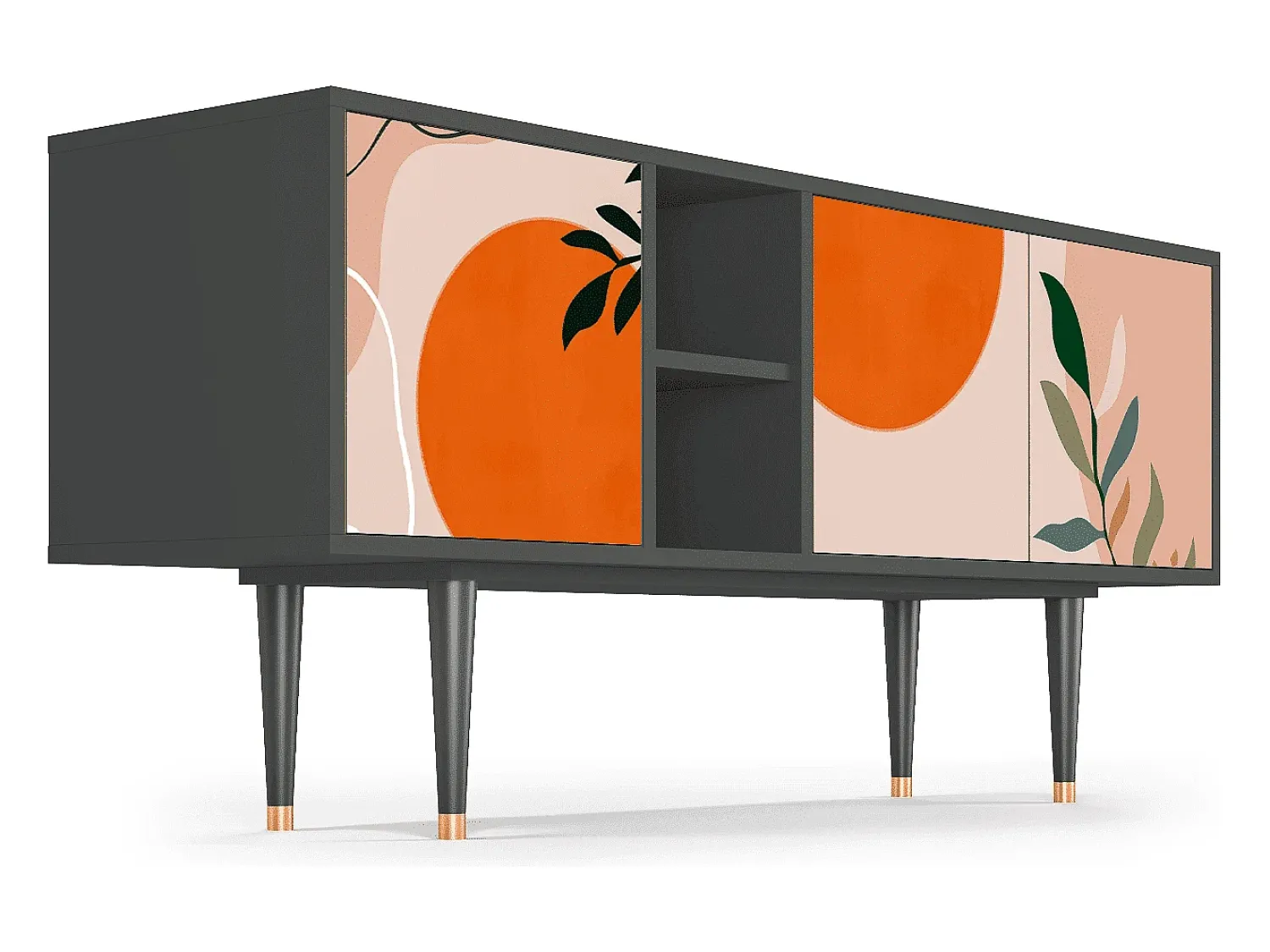 Online Mueble de TV - 150х69х41 cm - T5 - Artwork, Antracite Cinza antracite