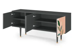 Online Mueble de TV - 150х69х41 cm - T5 - Artwork, Antracite Cinza antracite