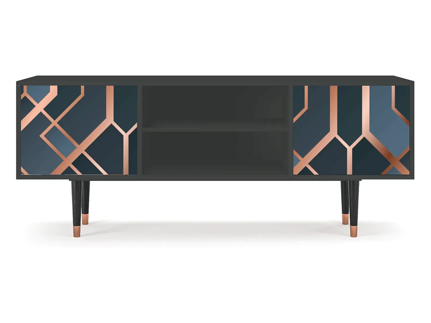Outlet Mueble de TV - 170х69х48 cm - T2 - Ashy 1920', Antracite Cinza antracite