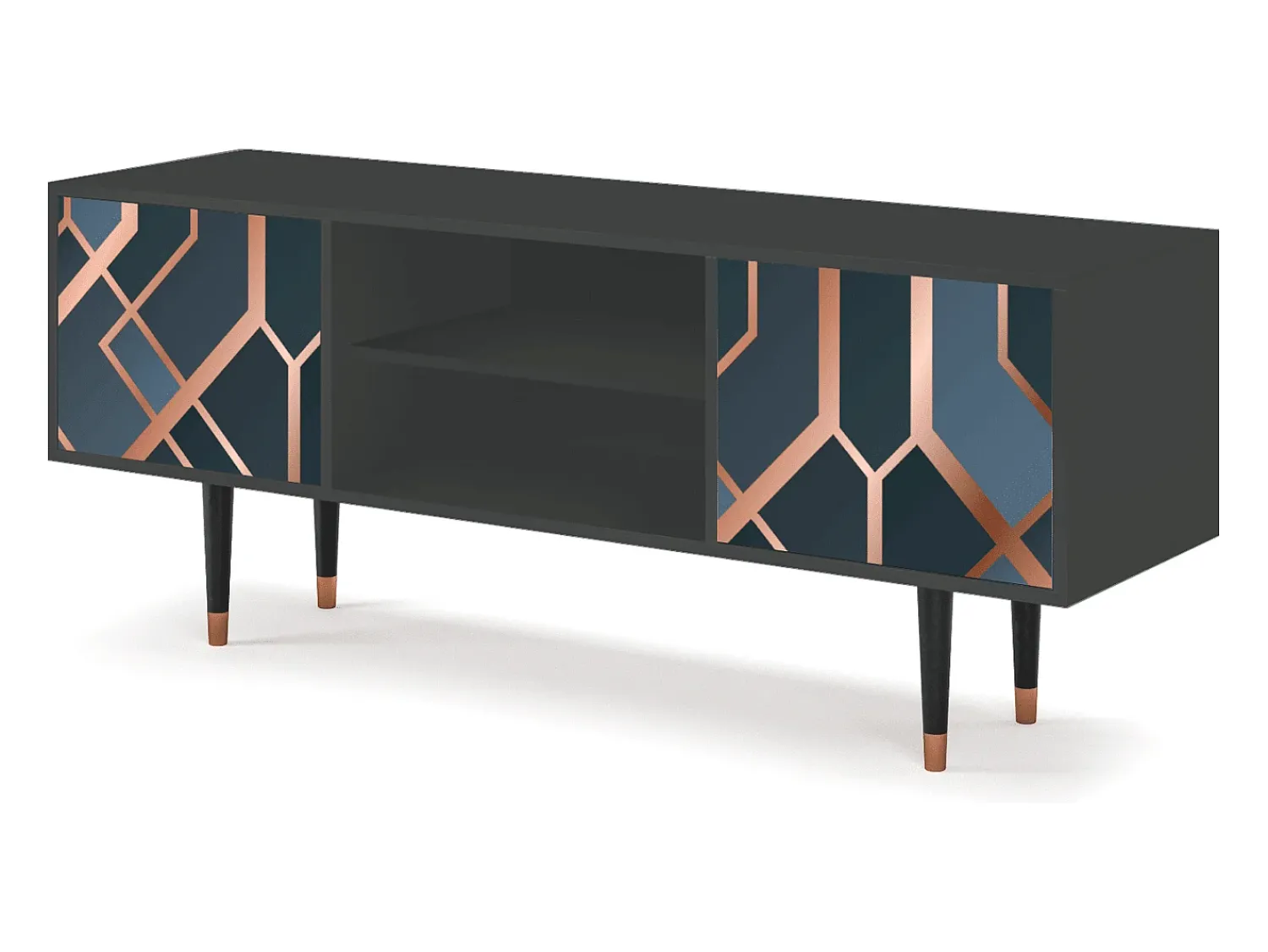 Outlet Mueble de TV - 170х69х48 cm - T2 - Ashy 1920', Antracite Cinza antracite