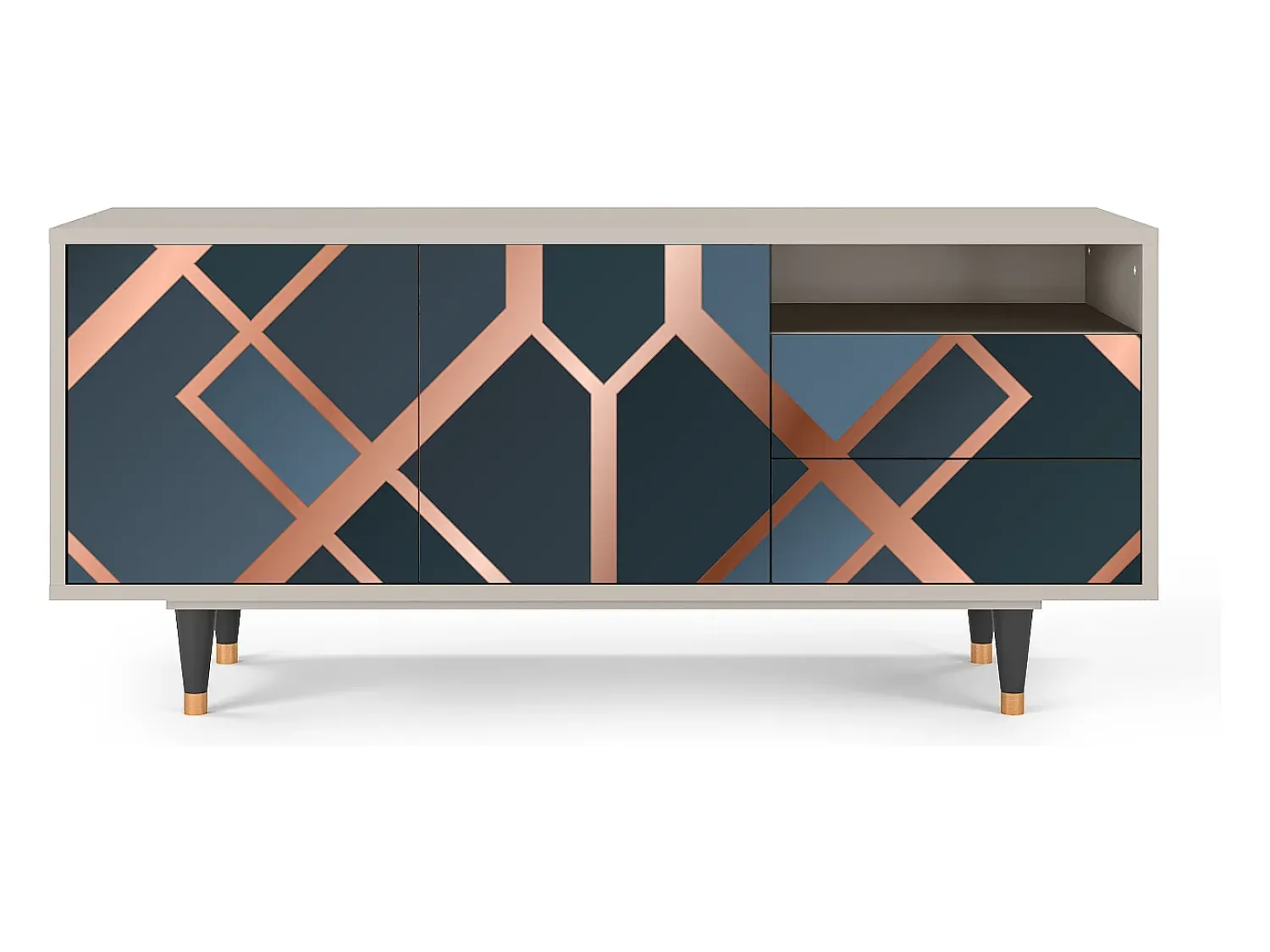 Móvel De Tv| Mueble de TV - 125х56х41 cm - T7 - Ashy 1920', Areia Bege