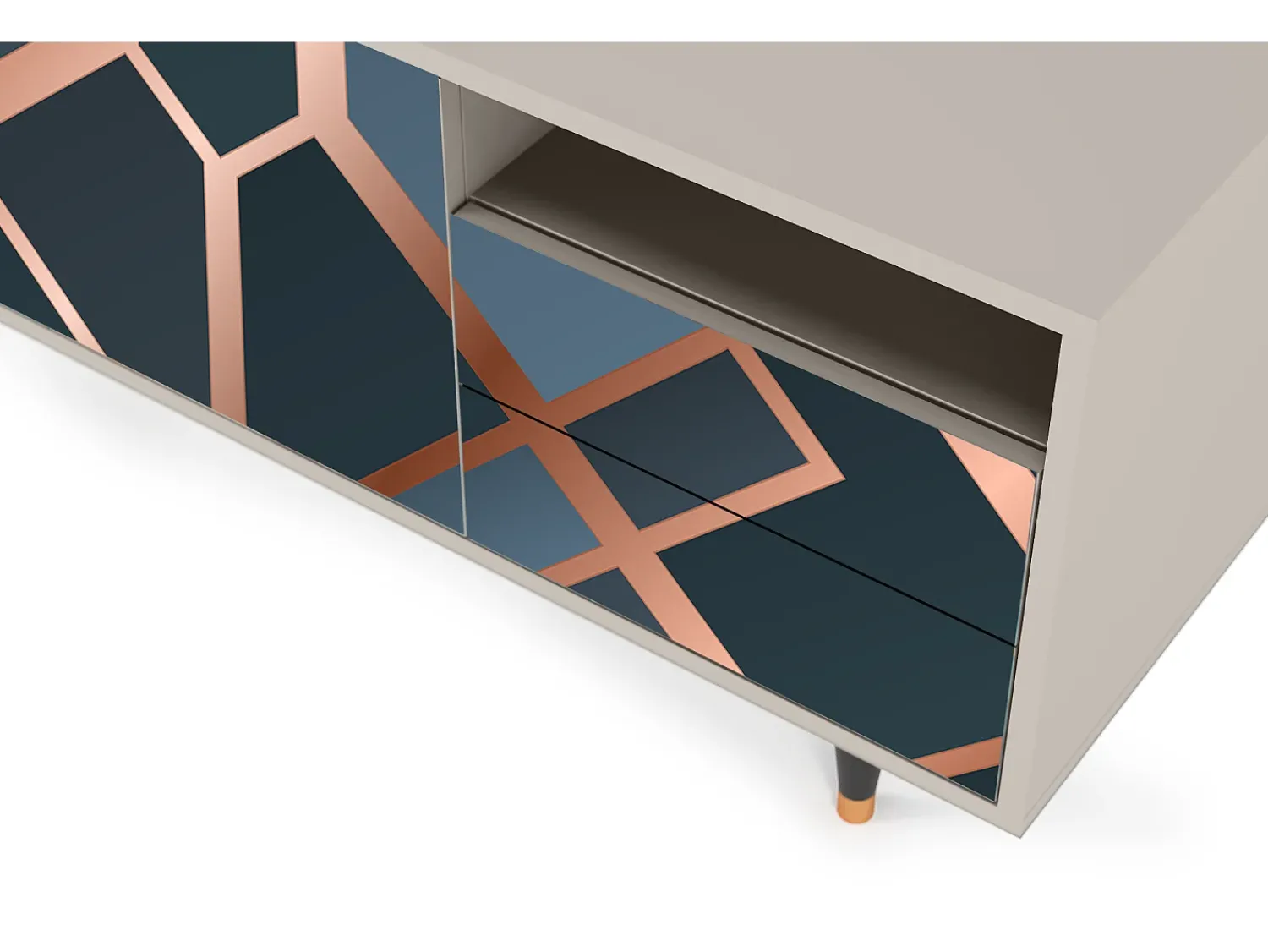Móvel De Tv| Mueble de TV - 125х56х41 cm - T7 - Ashy 1920', Areia Bege