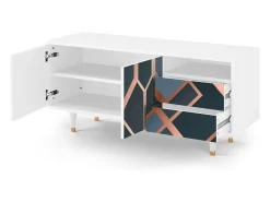Móvel De Tv* Mueble de TV - 125х56х41 cm - T7 - Ashy 1920', Branco Bege