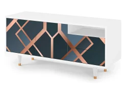 Móvel De Tv* Mueble de TV - 125х56х41 cm - T7 - Ashy 1920', Branco Bege