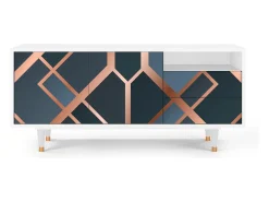 Móvel De Tv* Mueble de TV - 125х56х41 cm - T7 - Ashy 1920', Branco Bege